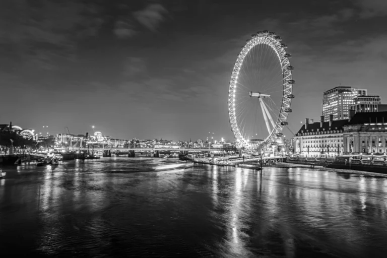 London Eye in Black & White